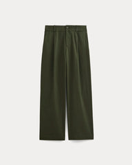 Wide-Leg Trouser in Buttersmooth | Dark Green | 32" Inseam