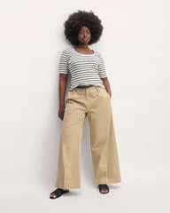 The Vintage Rib Scoop-Neck Top | Bone / Black