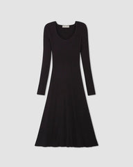The Ribbed Scoopneck Dress | Black