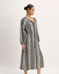 The TENCEL™ Gathered Maxi Dress | Black / Bone