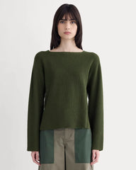 The Boatneck Top in Everyday Cotton | Dark Green