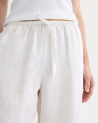 The Drawstring Pant in Linen | Natural Chambray