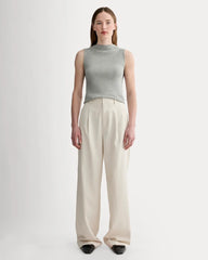The Luxe Rib Funnel-Neck Tank | Heathered Grey