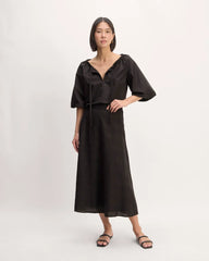 The Supima® Puff-Sleeve Top | Black