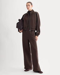 Luxe Fleece Track Jacket | Dark Chocolate