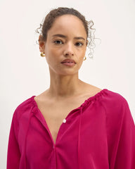 The Gathered Shirt in Butterlite | Red Currant