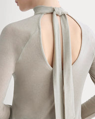 Tie-Neck Top in Butterluxe | Heather Wheat