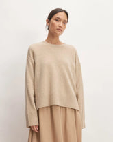 The Good Merino Wool Crewneck Sweater | Light Camel / Dark Oat