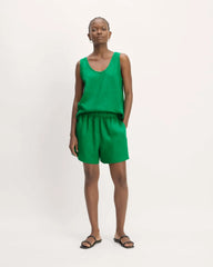 The Scoop Tank in Linen | Grass Green