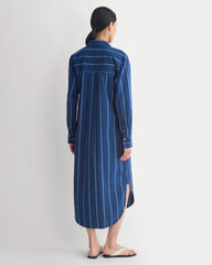 Midi Shirtdress in Ultrasoft Cotton | Estate Blue/Open Air/White