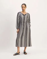 The TENCEL™ Gathered Maxi Dress | Black / Bone