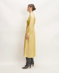 The Hammered Satin Shirt Dress | Raffia