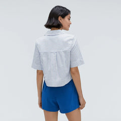 The Oxford Popover | Deep Blue / Canvas