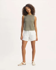 The Organic Cotton Open-Stitch Tank | Sage Green