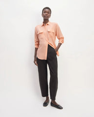 The Utility Shirt in Washable Silk | Blush Pink