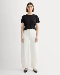 The Box-Cut Tee in Cotton Linen | Black