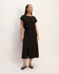 The Mini Jacquard Stripe Top | Black