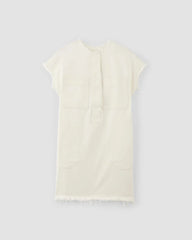 The Denim Workwear Shirtdress | Frayed Hem Bone