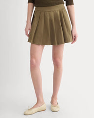 Utility Pleated Mini Skirt | Olive