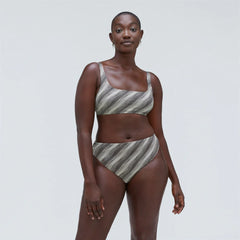 The Square-Neck Bikini Top | Black / Canvas