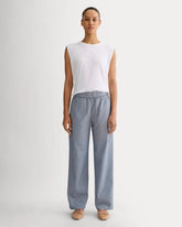 The Easy Pant | Dark Denim Pinstripe