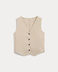 The Vest in Stretch Linen | Birch