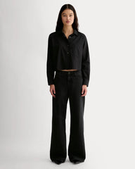 The Way-Short Shirt in Silky Cotton | Black