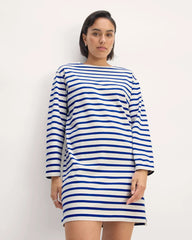 The Mariner Dress | Bone / Mazarine Blue