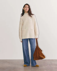 The Oversized Turtleneck in Luxe Merino | Bone