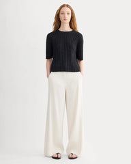 The Oversized Tee in Cotton Linen | Black