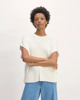The Cotton Knit Caftan Top | Bone