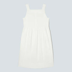 The Seersucker Midi Dress | White
