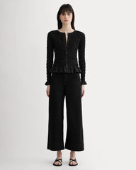 The Smocked Cardigan | Black