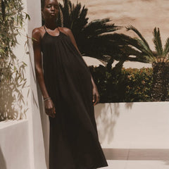 The Tie-Back Halter Dress | Black