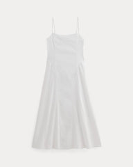 The Seamed Dress in Stretch Linen | White