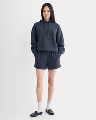 Cropped Luxe Fleece Hoodie | Navy