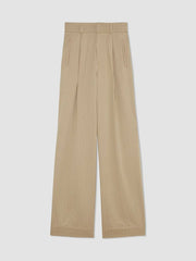 The Draper Pleated Pant in Buttersmooth | Cornstalk / Black | 30" Inseam