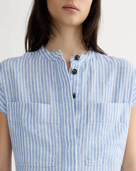 The Craft Dress in Linen | Bluebell / Bone