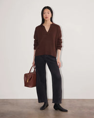The Boxy Polo in Everyday Cotton | Dark Mahogany