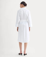 The Drawcord Shirtdress in Ultrasoft Cotton | White