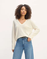 The Classic V in Cashmere | Bone