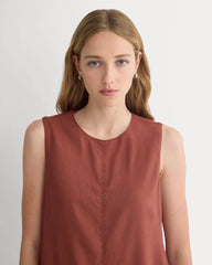 The Shift Dress in Stretch Linen | Henna Red