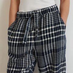 The Linen Pull-On Barrel Pant | Canvas Tan / Navy