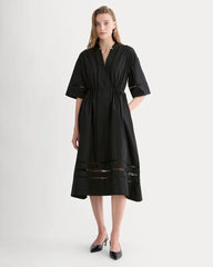 The Lace Trim Caftan Dress | Black