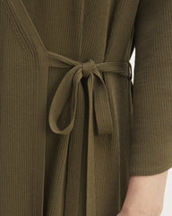 The Ribbed Wrap Midi Dress | Beech