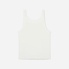 The Pima Micro-Rib Short Tank | White