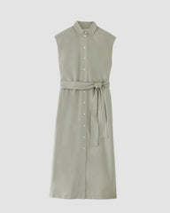The Supima® Cotton Short-Sleeve Shirt Dress | Sage Green