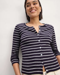 The Vintage Rib Cardigan | Navy / Bone