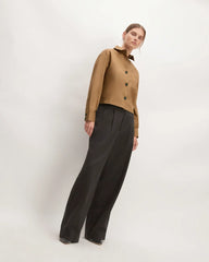 The Structured Cotton Cropped Shirt | Toasted Coconut