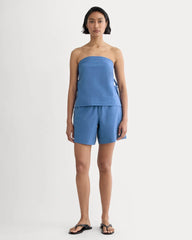 The Seersucker Tube Top | Soft Cobalt
